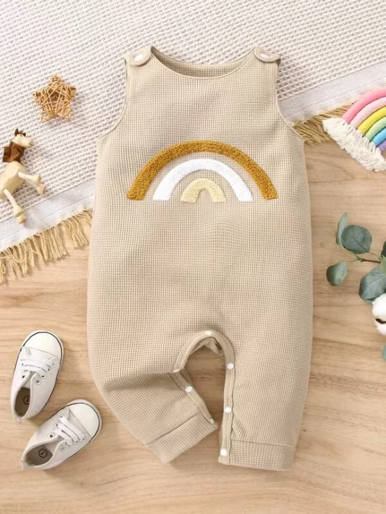 Baby Rainbow Pattern Cartoon Graphic Jumpsuit