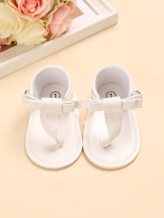 Baby Girl Bow Plain One Pair Thong Decor Sandals