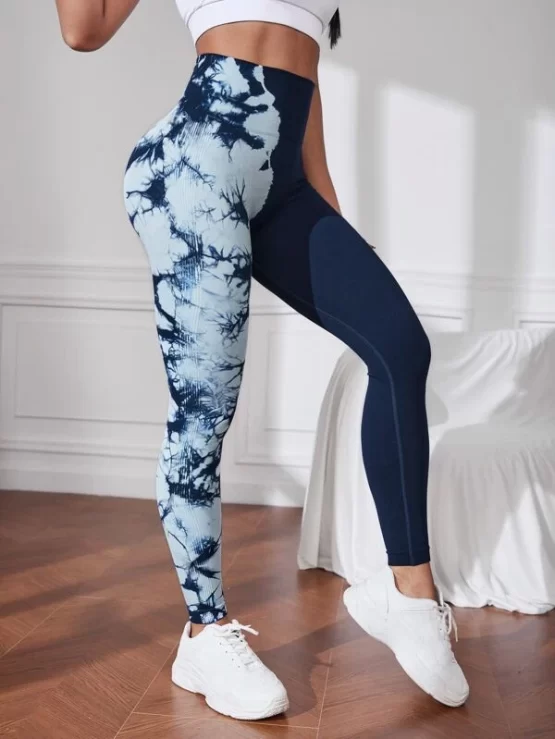 Tie Dye Wideband Waist Sports Leggings