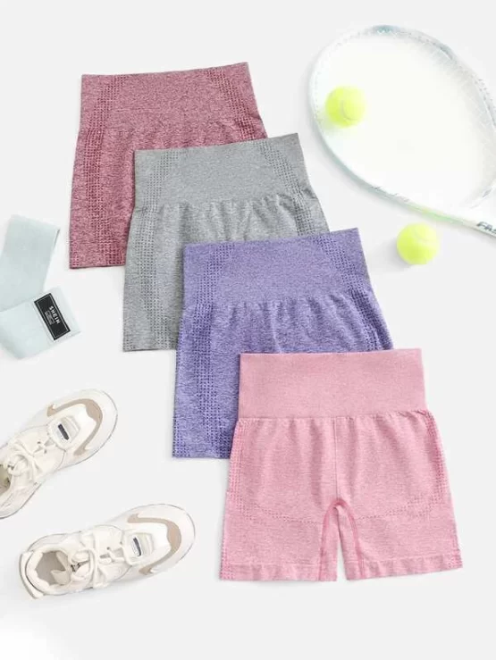 Four Pieces Breathable Softness Wideband Waist Sports Shorts