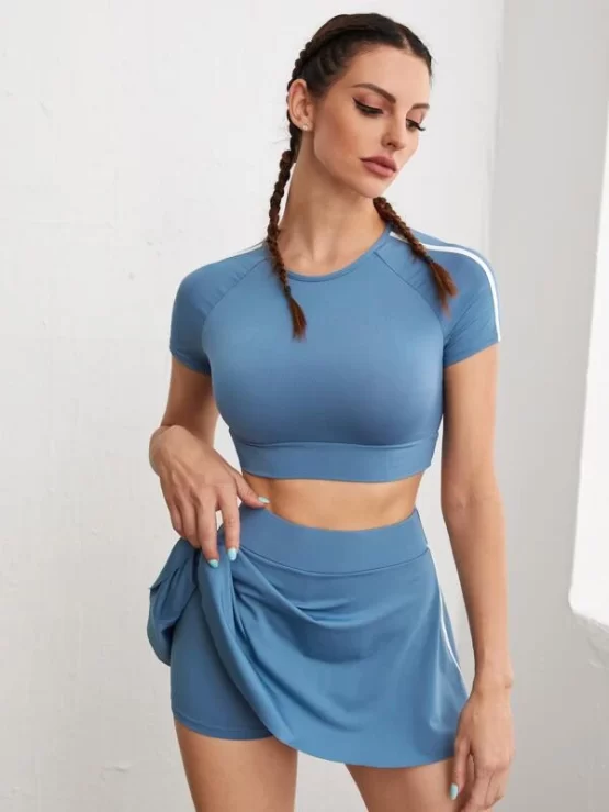 Raglan Sleeve Tape Striped Side Sports Set