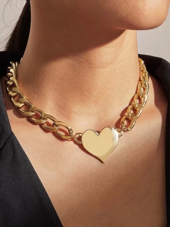 One Piece Heart Charm Chain Necklace