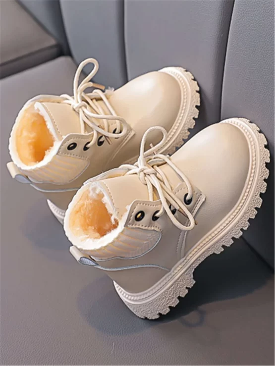 Toddler Girls Faux Fur Lace-up Front Boots - Image 3