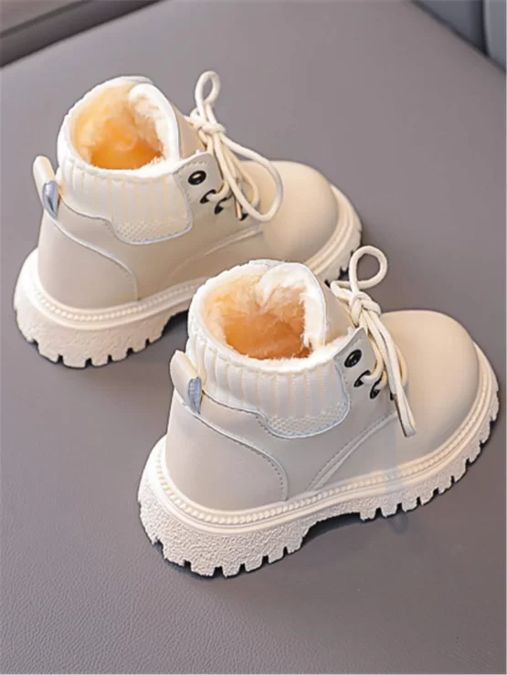 Toddler Girls Faux Fur Lace-up Front Boots - Image 2