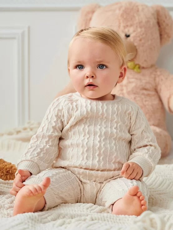 Baby Plain Casual Solid Textured Tee Jumpsuit - Image 5
