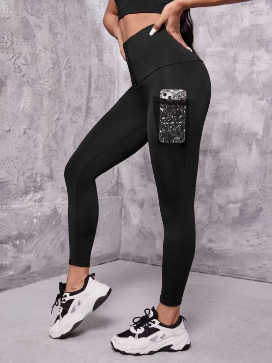 Hook and Eye Phone Pocket Sports Leggings - Image 3