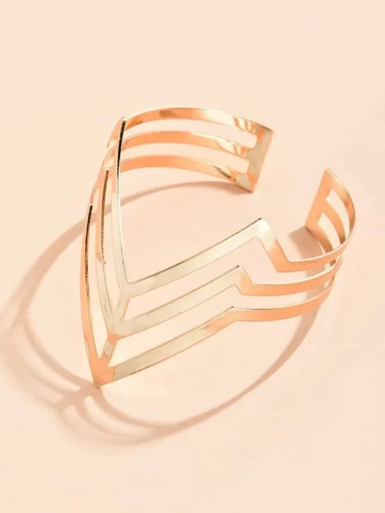 Hollow Out Geometric Arm Cuff Bangle - Image 2