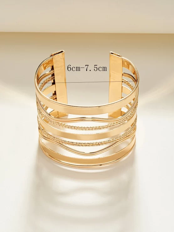 Fashionable One Piece Hollow Out Cuff Bangle - Image 2