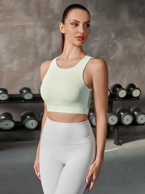 Softness Quick-Drying Mesh Hem Sports Bra - Image 3