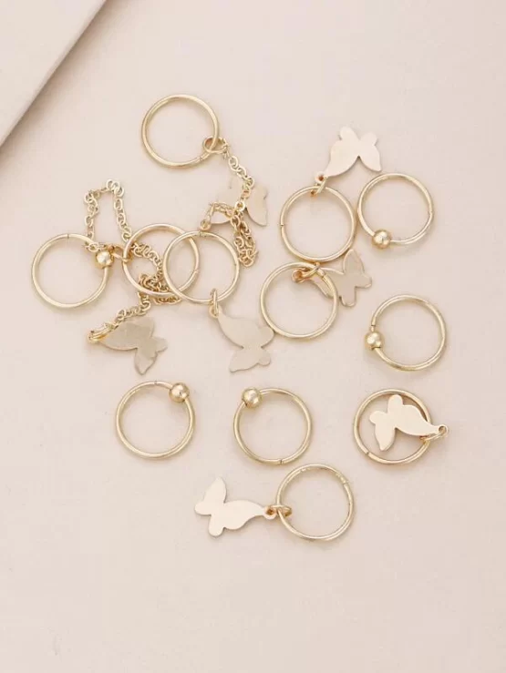 Twelve Pieces Butterfly Decor Hair Ring - Image 4