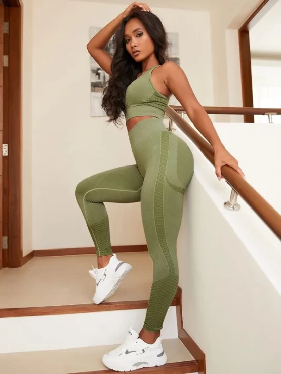 Seamless Super Elastic Tummy Control Sports Set - Image 6