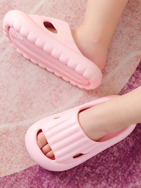 Girls Minimalist Cut Out Flatform Band Slippers - Image 2