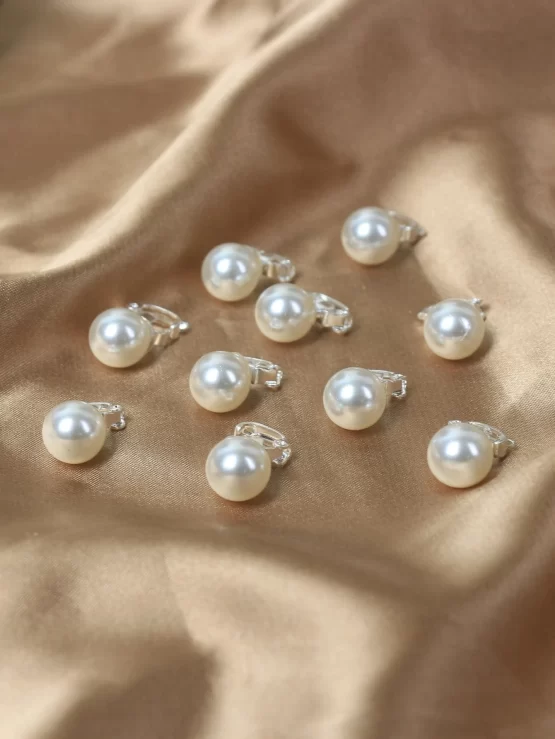 Ten Pieces Faux Pearls Copper Decor Hair Ring - Image 3
