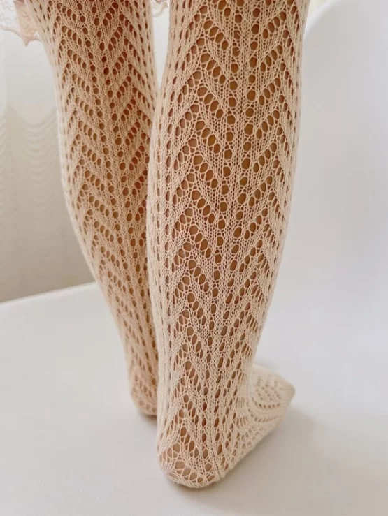 Toddler Girls Bow Decor Lace Trim Over The Knee Socks - Image 3