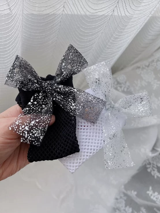 Two Pairs Toddler Girls Bow Fishnet Decor Socks - Image 2