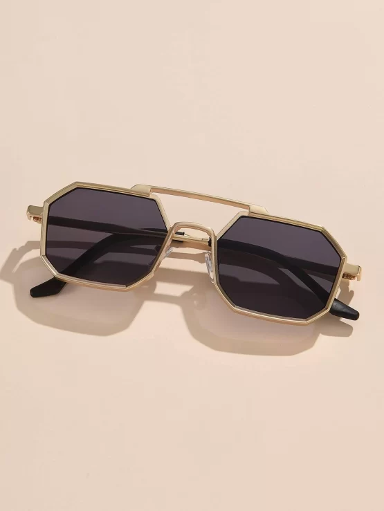 Top Bar Geometric Frame Fashion Glasses - Image 3