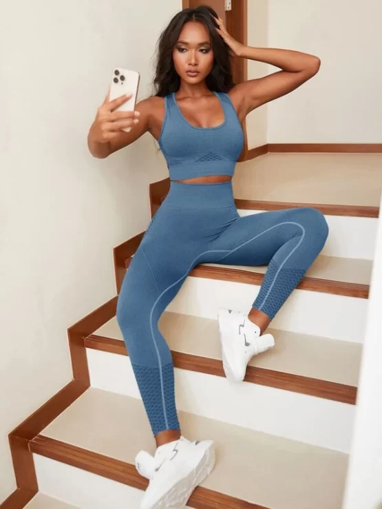 Seamless Super Elastic Tummy Control Sports Set - Image 3