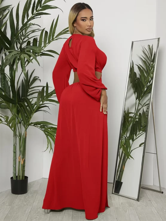 Surplice Sexy Neck Split Cut Out Thigh Dress - Image 7