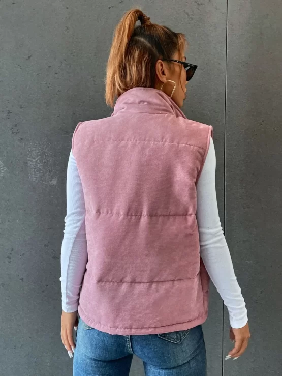 The Future X Snap Button Zip Up Puffer Vest Coat - Image 2