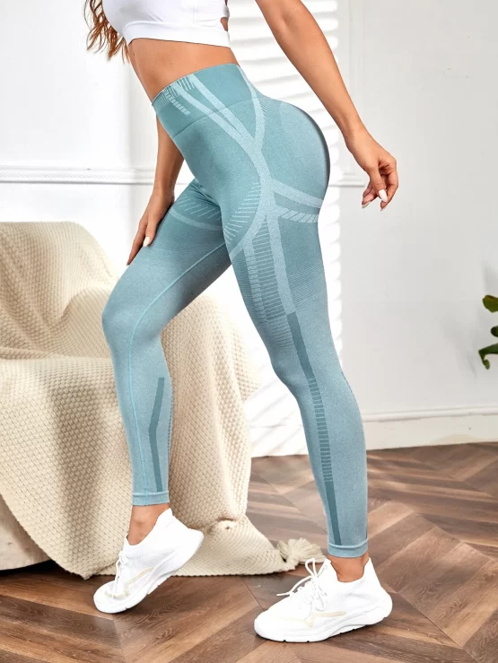 Ruched Bust Wideband Waist Sports Leggings - Image 2