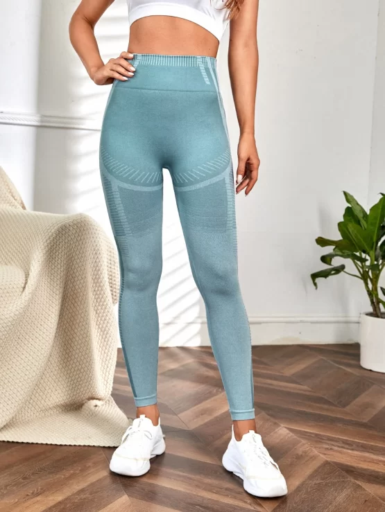 Ruched Bust Wideband Waist Sports Leggings - Image 3