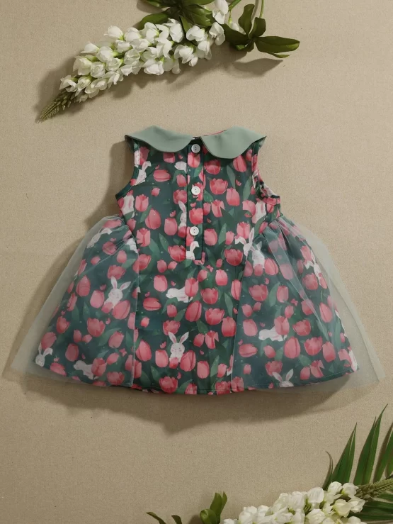 Baby Allover Floral Print Peter Pan Collar Dress - Image 2