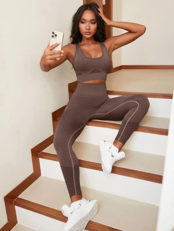 Seamless Super Elastic Tummy Control Sports Set - Image 5