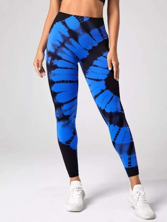 Tie Dye Tummy Control Sports Leggings - Image 2