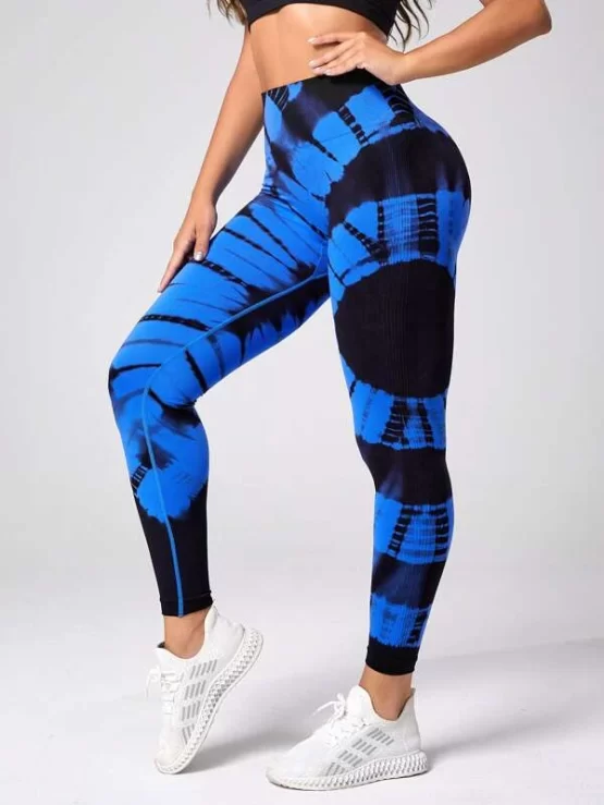 Tie Dye Tummy Control Sports Leggings - Image 3