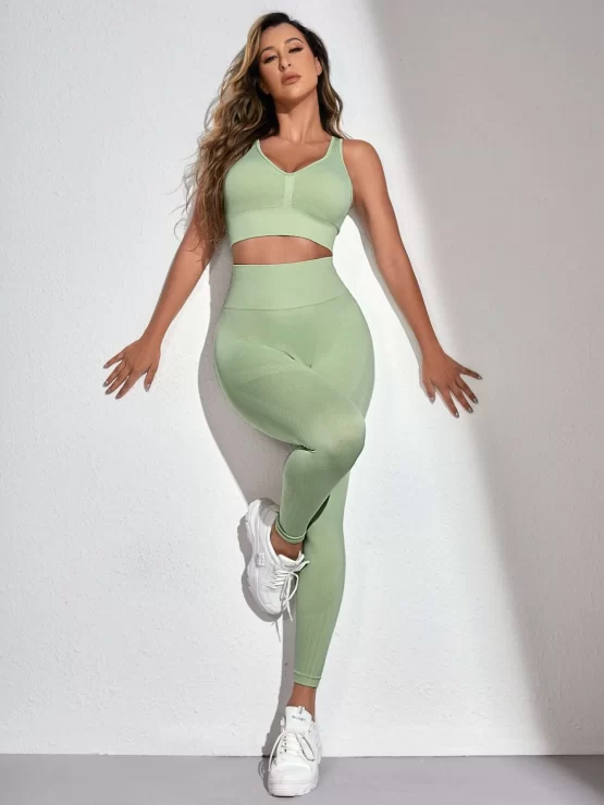 Solid Backless Wideband Waist Sports Set - Image 3