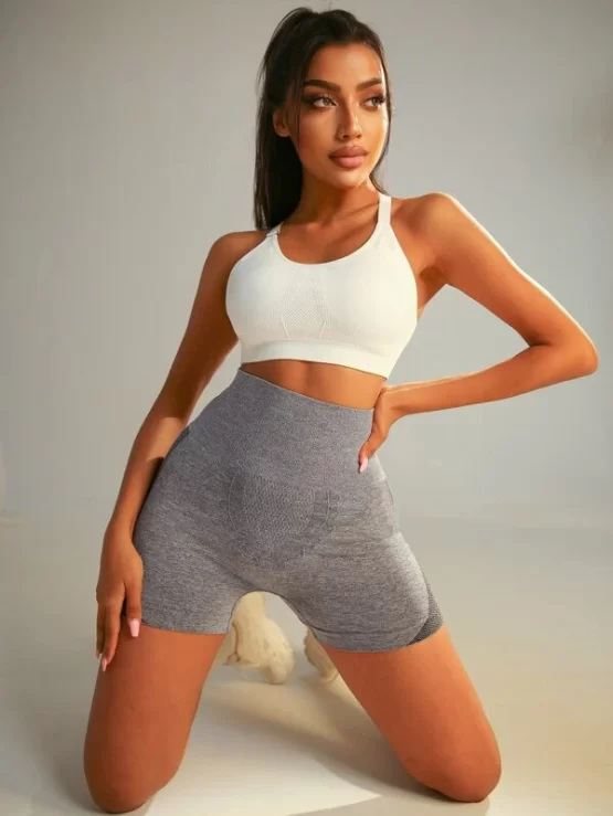 Color Block Wideband Waist Sports Shorts - Image 3
