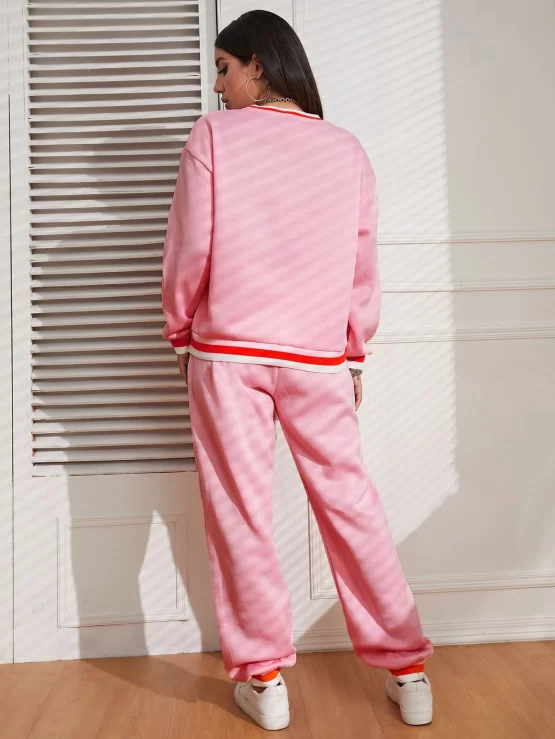 Striped Pocket Trim Sweatshirt & Sweatpants - Image 2