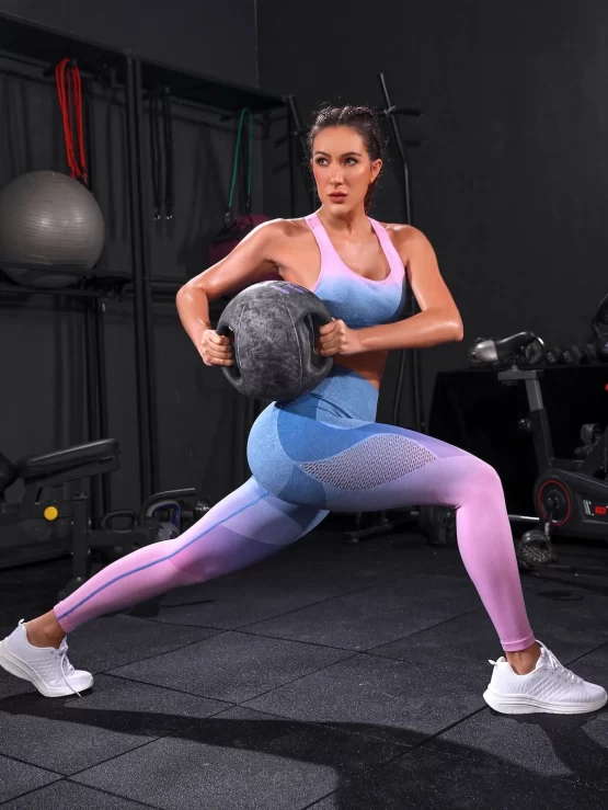 Ombre Racer Back Hollow Out Sports Set - Image 3