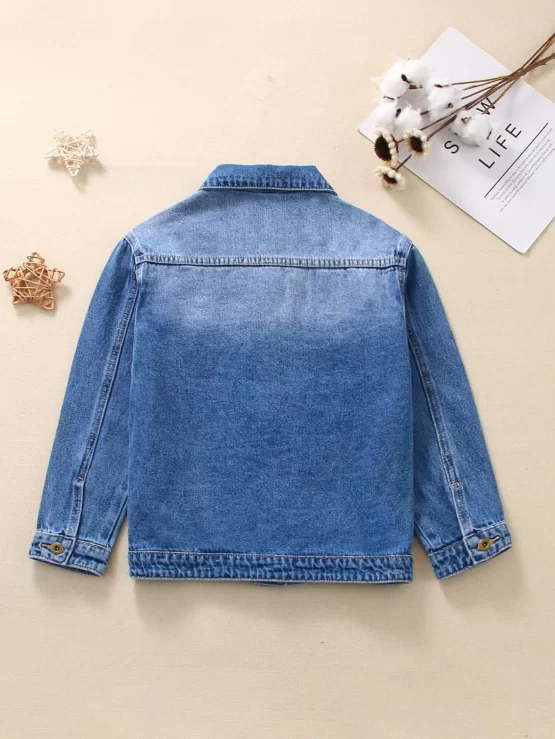 Boys Flap Pocket Denim Jacket Without Tee - Image 3