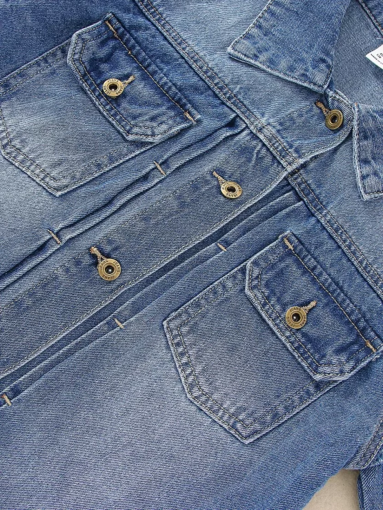 Boys Flap Pocket Denim Jacket Without Tee - Image 2
