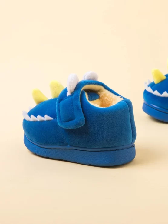 Boys Cartoon Design Hook-and-loop Fastener Plush Inside Novelty Slippers - Image 2