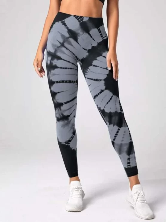 Tie Dye Tummy Control Sports Leggings - Image 5