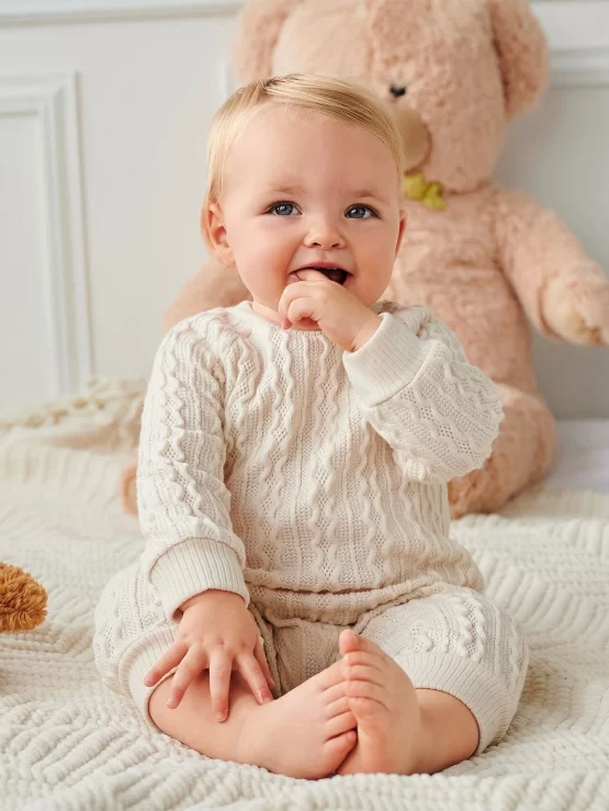 Baby Plain Casual Solid Textured Tee Jumpsuit