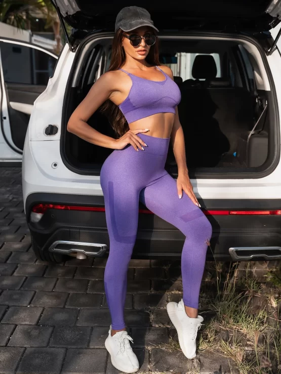 Criss Cross Back Sports Bra & Wideband Waist Leggings Set