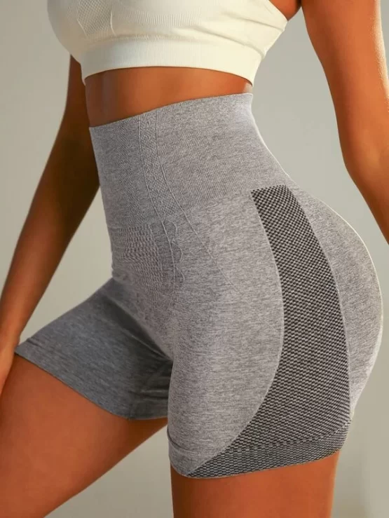 Color Block Wideband Waist Sports Shorts