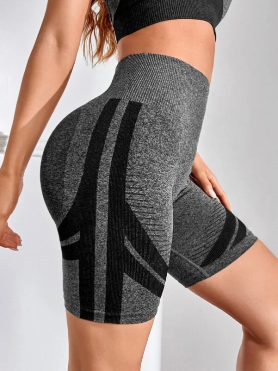 Contrast Panel Wide Waistband Sports Shorts