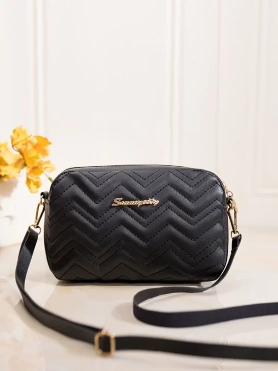 Mini Metal Decor Quilted Pattern Square Bag