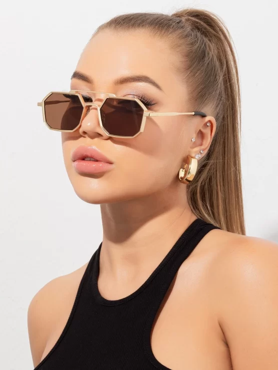 Top Bar Geometric Frame Fashion Glasses