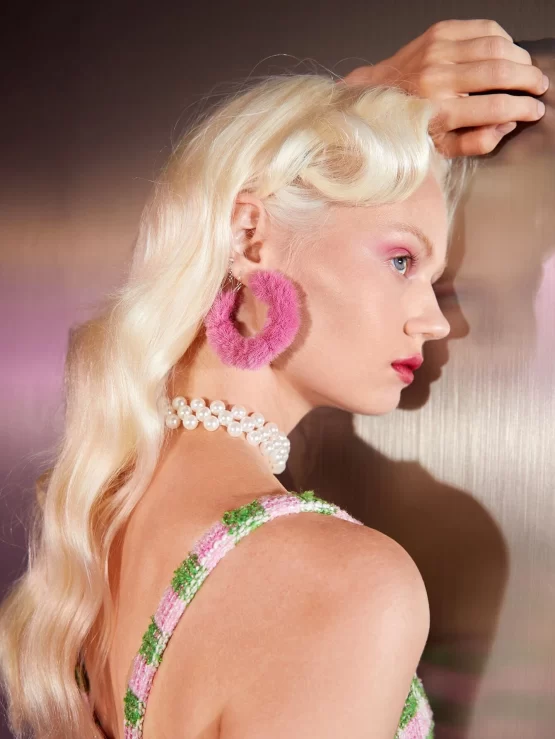 Fluffy Fashionable Hoop Faux Fur Earrings
