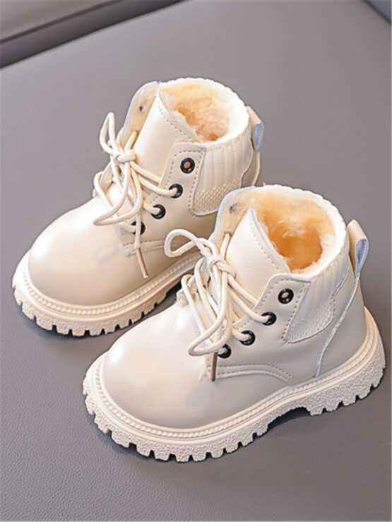 Toddler Girls Faux Fur Lace-up Front Boots