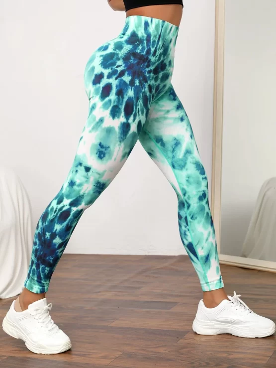 Tie Dye Scrunch Butt Tummy Control Sports Leggings