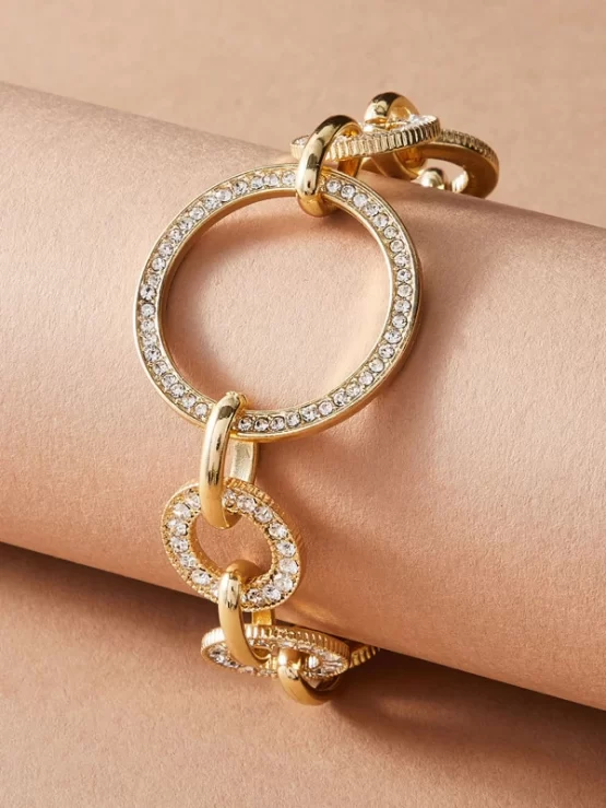 One Piece Rhinestone Decor Chain Bracelet - Image 3
