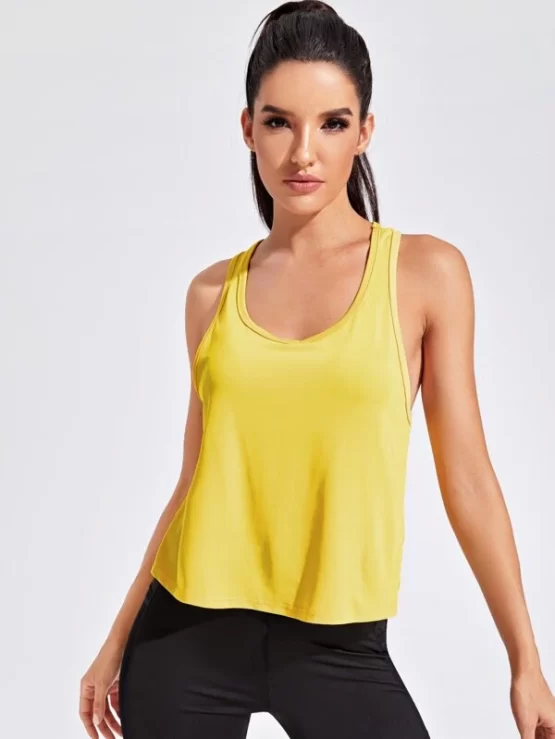 Tulip Plain Round Neck Back Solid Sports Tee - Image 3