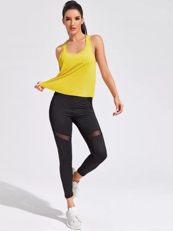 Tulip Plain Round Neck Back Solid Sports Tee - Image 2
