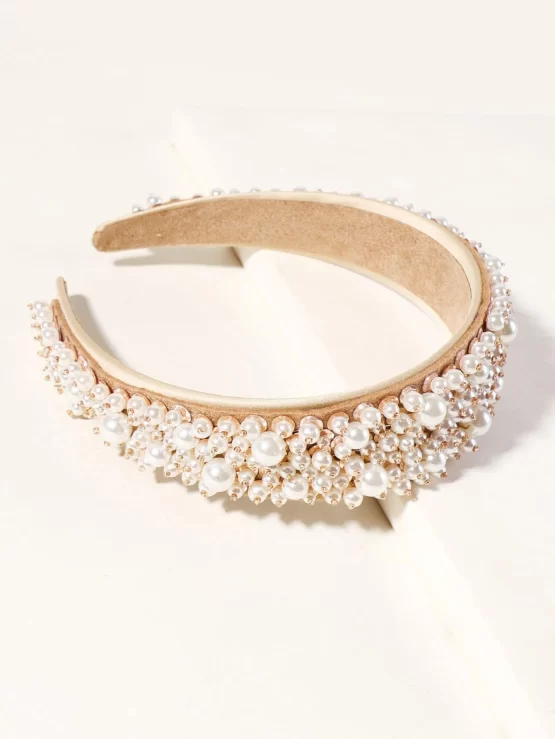 Faux Pearl Gorgeous Beaded Hair Hoop - Image 2